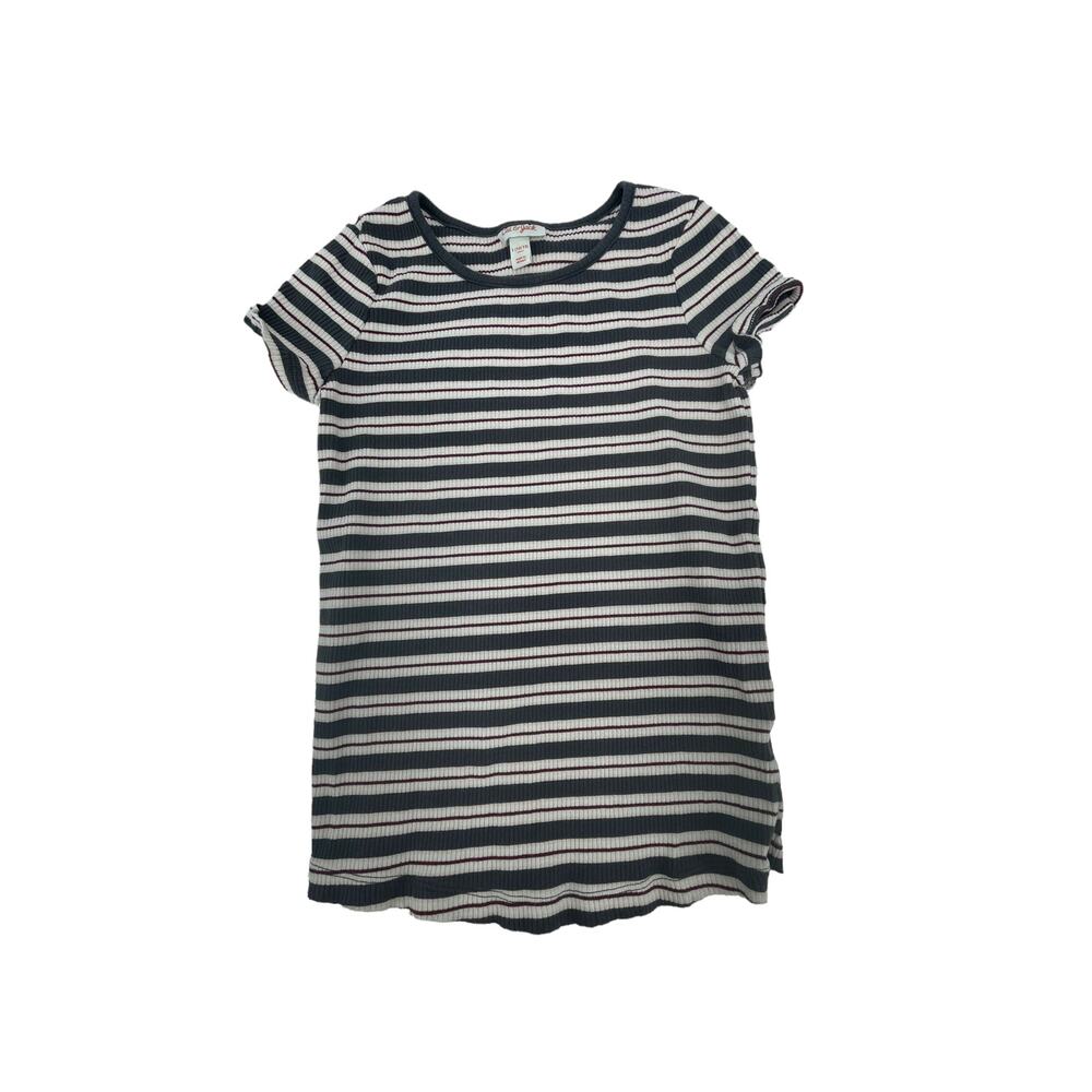 Cat & Jack Girls Striped Ribbed Short Sleeve Top Youth Size Large 10/12